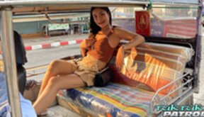 Party picked up in tuktuk fucked doggy style and given facial